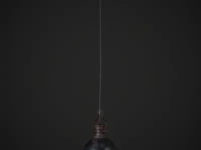 Industrial Ceiling Lamp Low-poly 3D model