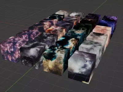 24 original Cubemaps 6k Cloudy space starfield Low-poly 3D model
