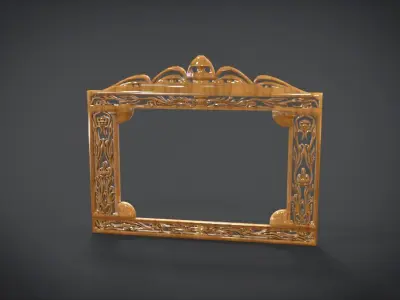Simple Frame Window Ornament Furniture Low-poly 3D model