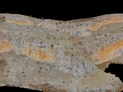 Huge Mountain Cliff Side Drone Scan PBR Low-poly 3D model