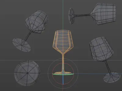 Tempranillo 3D Wine  glass bar glassware 3D model