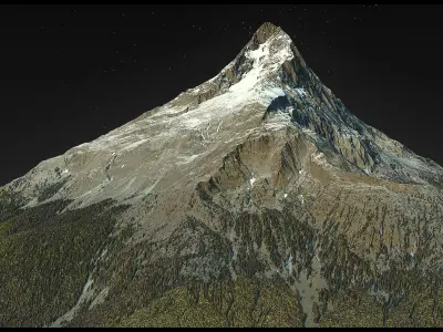 Granite Peak Mountain - 3 Variation of fully generated mesh 3D model