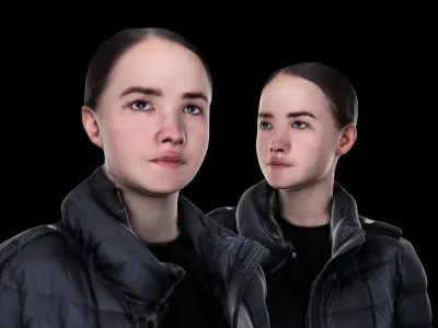 Woman street style with a backpack 90 Low-poly 3D model