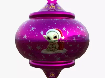 Innocent Baby Holiday Red Bauble 3D Model PBR Ready Low-poly 3D model