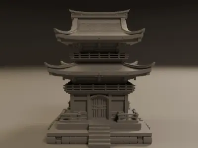japanese temple 3D print model buy