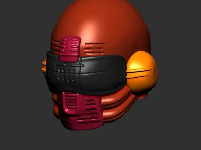 helmet high poly sculpt 3d printable ver 7 3D model 3D model 136