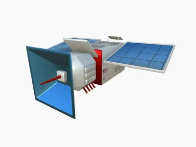 Satellite E09 USA - SciFi Space Design Low-poly 3D model