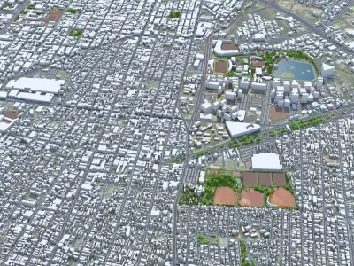Saltillo Coahuila Mexico 25km AI Low-poly 3D model