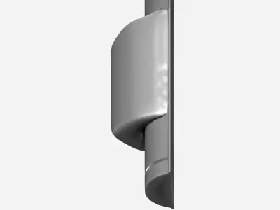 Aluminum metal trash can with column Low-poly 3D model