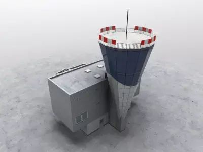 LKKV Control Tower Low-poly 3D model