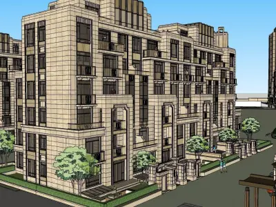 Residential tower 3d model city 3D model