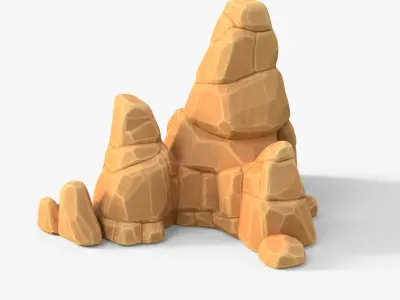  Stylized SandStone Rock Pack Low-poly 3D model