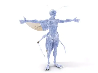 Insectoid Humanoid Robot Model Pack Low-poly 3D model