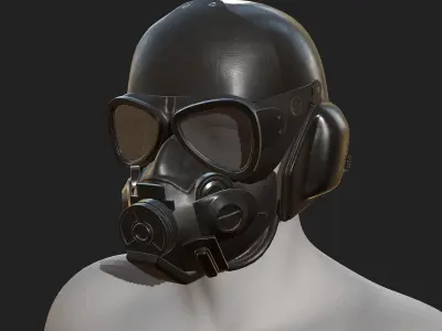 Gas mask helmet  human protection pollution fantasy scifi  Low-poly 3D model