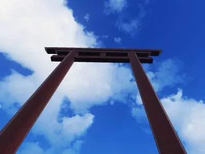 Japanese Gate Torii Low-poly 3D model