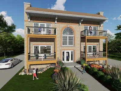 Apartment building 3D model