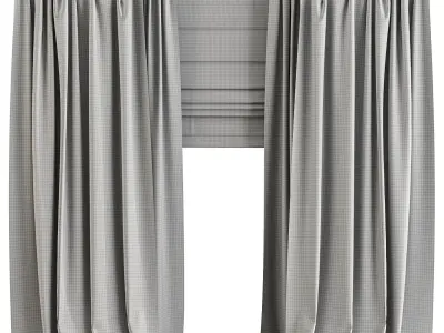 Curtain modern 2 3D model