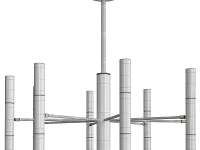 Starburst Metal Chandelier Lighting Fixture Modern Low-poly 3D model