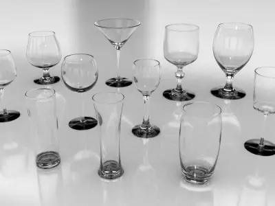 Set of glasses Low-poly 3D model