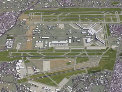 Delhi Airport Low-poly 3D model