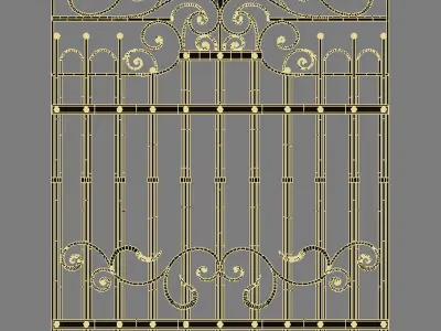 Wrought iron grating 3D model purchase