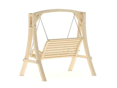 Wooden Swing Chair 01 3D model