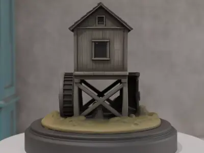 old broken mill 3D print model