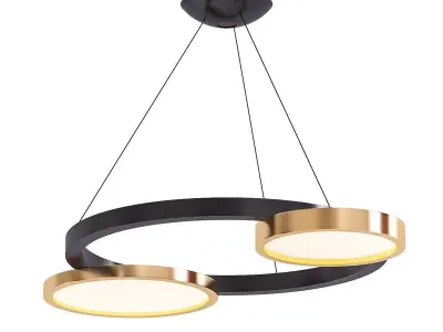 AX445 circular pendant light with gold and accents 3D model
