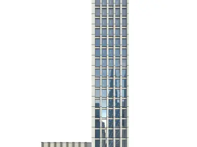 High-rise office building No 10 Low-poly 3D model