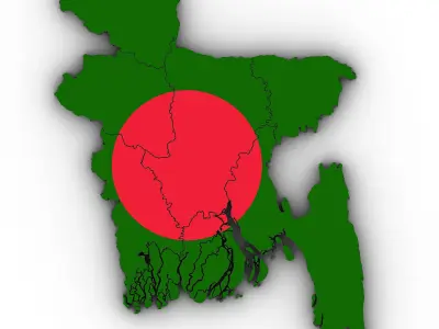 3d Political Map of Bangladesh 3D model
