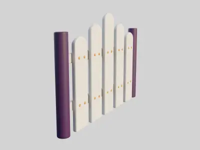 Cartoon Fence 11 3D model
