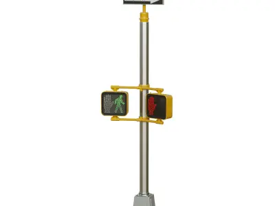Traffic Light 10 Low-poly 3D model