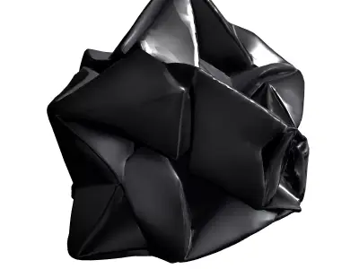 Abstract Geometric Metallic Polyhedron Sculpture Low-poly 3D model