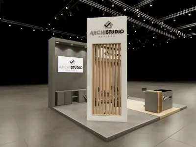 Exhibition booth design 3D model 6m x 5m 3D model