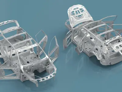  SUV Car Chassis Structure Rigged for Maya 