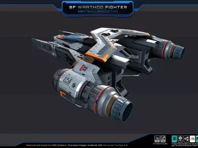 SF Warthog Fighter  Low-poly 3D model
