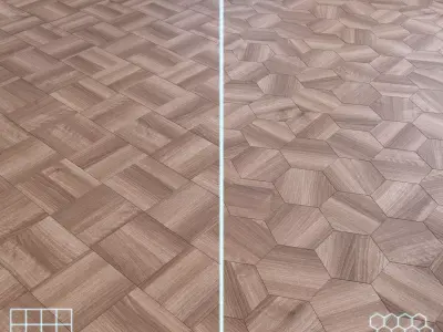 Parquet - Laminate - Wooden floor 2 in 1 Low-poly 3D model 33