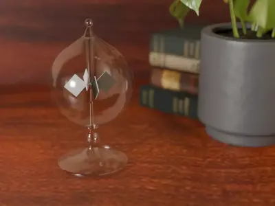 Light Mill or Crookes Radiometer Desk Toy Low-poly 3D model