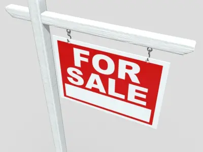 Sign 1 street Low-poly 3D model