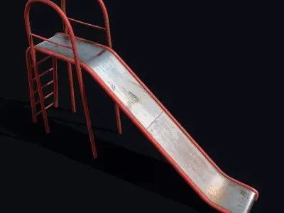 Old metal slide Low-poly 3D model