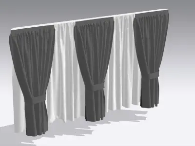 Curtain Low-poly 3D model