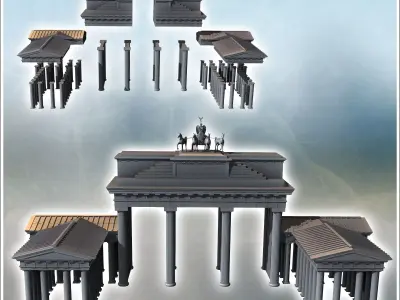 Brandenburg Gate monument Berlin Germany - Modern WW2 WW1 World  3D print model