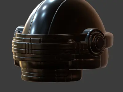 Gas mask helmet futuristic 3d model scifi Low-poly  Low-poly 3D model