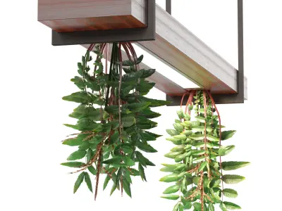 Pendant light with hanging plant FalseSpirea Low-poly 3D model