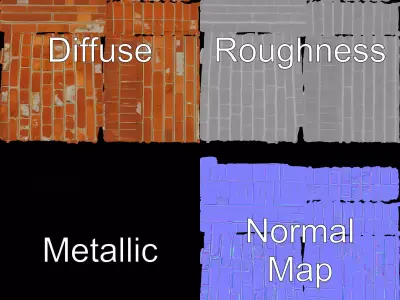 Rustic Brick Wall model pack Texture order