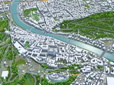 Salzburg Austria Low-poly 3D model