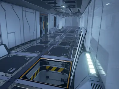 Big Modular Sci-Fi Interior Pack Low-poly 3D model