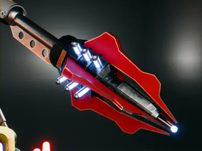 Stationary Teleport Gun - Retro-Sci-Fi Low-poly 3D model