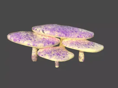 Fantasy Mushroom I08 Purple Yellow - Scene Backdrop Design Low-poly 3D model
