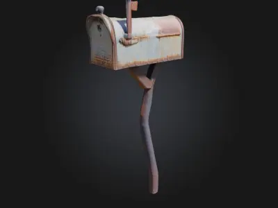 Rusty Mailbox  Silent Sentinel of Forgotten Messages 3D model